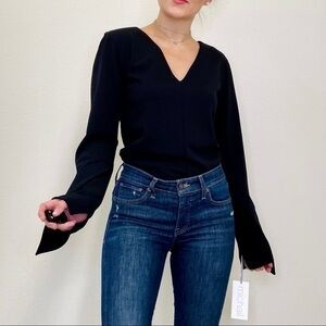 Michail NWT Leea Casual Chic Black Knit Draped Top MSRP $285